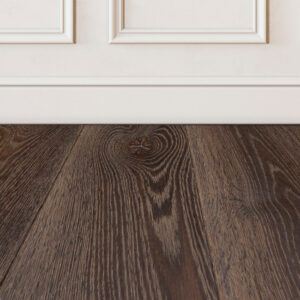 Banff brown wood floor sample on white wall