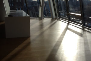 Desk Sunset view High Line 23 NYC Natural Wood Floor