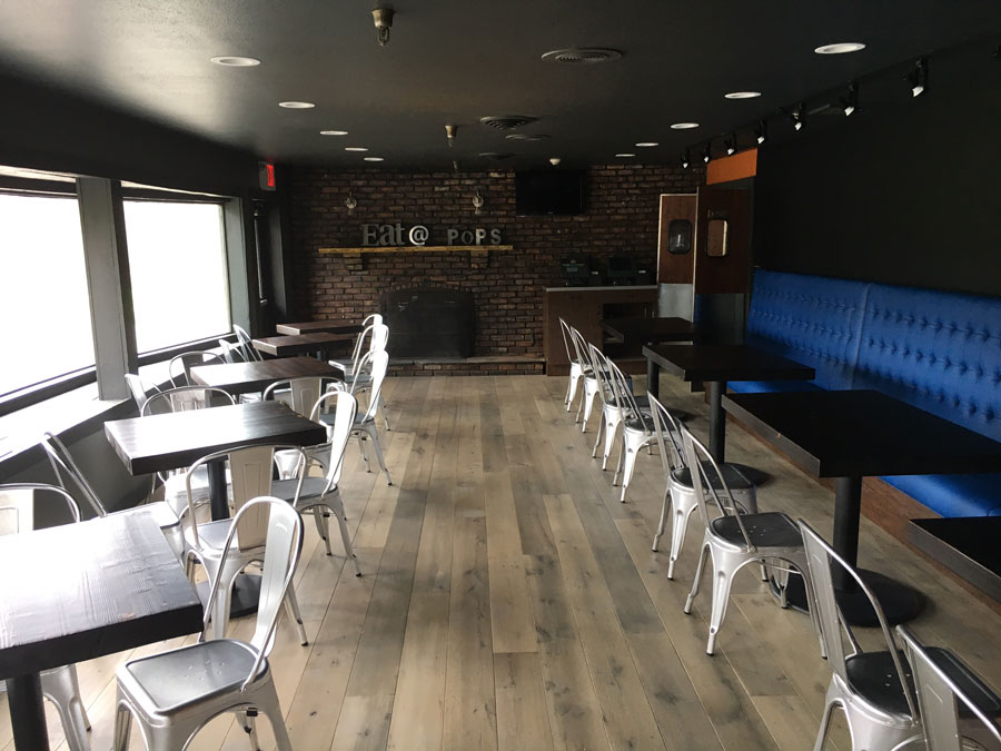J and R Steakhouse Grey Hardwood Floor j and r steakhouse grey hardwood floor